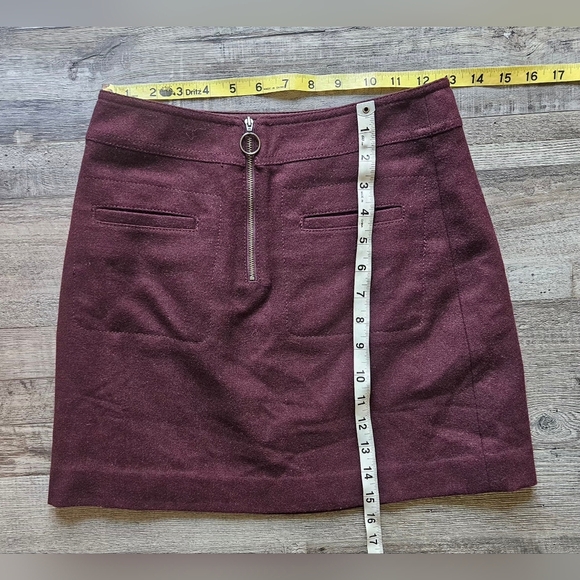 ❤️💛Madewell Fireside Mini Retro Wool Blend Skirt A line Size 00Plum Lined🩵💜 - Picture 4 of 9